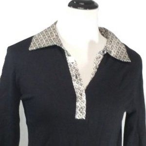 Black top sporty shirt blouse long sleeves Size Medium